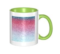 HYSDPUZK Double Color Ceramic Mug - 11oz Funny 3D Blue Pink and Purple Pastel Colors Pattern Coffee & Tea Cup, Cute Cups for Men Women