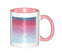 HYSDPUZK Double Color Ceramic Mug - 11oz Funny 3D Blue Pink and Purple Pastel Colors Pattern Coffee & Tea Cup, Cute Cups for Men Women