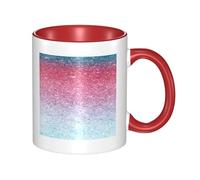 HYSDPUZK Double Color Ceramic Mug - 11oz Funny 3D Blue Pink and Purple Pastel Colors Pattern Coffee & Tea Cup, Cute Cups for Men Women