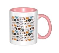 HYSDPUZK Double Color Ceramic Mug - 11oz Funny 3D Cartoon Cat and Dog Pattern Coffee & Tea Cup, Cute Cups for Men Women