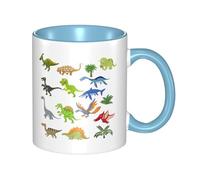 HYSDPUZK Double Color Ceramic Mug - 11oz Funny 3D Cartoon Dinosaur Images Pattern Coffee & Tea Cup, Cute Cups for Men Women