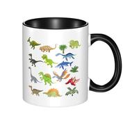 HYSDPUZK Double Color Ceramic Mug - 11oz Funny 3D Cartoon Dinosaur Images Pattern Coffee & Tea Cup, Cute Cups for Men Women