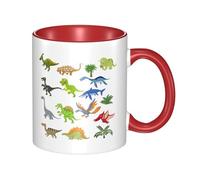 HYSDPUZK Double Color Ceramic Mug - 11oz Funny 3D Cartoon Dinosaur Images Pattern Coffee & Tea Cup, Cute Cups for Men Women