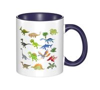 HYSDPUZK Double Color Ceramic Mug - 11oz Funny 3D Cartoon Dinosaur Images Pattern Coffee & Tea Cup, Cute Cups for Men Women