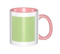 HYSDPUZK Double Color Ceramic Mug - 11oz Funny 3D Classic Green Striped Pattern Coffee & Tea Cup, Cute Cups for Men Women