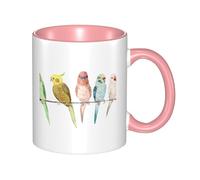 HYSDPUZK Double Color Ceramic Mug - 11oz Funny 3D Colorful Parrots On Tree Pattern Coffee & Tea Cup, Cute Cups for Men Women