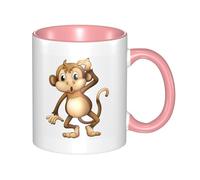 HYSDPUZK Double Color Ceramic Mug - 11oz Funny 3D Cute Monkey Pattern Coffee & Tea Cup, Cute Cups for Men Women