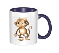 HYSDPUZK Double Color Ceramic Mug - 11oz Funny 3D Cute Monkey Pattern Coffee & Tea Cup, Cute Cups for Men Women