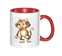 HYSDPUZK Double Color Ceramic Mug - 11oz Funny 3D Cute Monkey Pattern Coffee & Tea Cup, Cute Cups for Men Women
