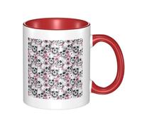 HYSDPUZK Double Color Ceramic Mug - 11oz Funny 3D Floral Skull Pattern Coffee & Tea Cup, Cute Cups for Men Women
