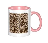 HYSDPUZK Double Color Ceramic Mug - 11oz Funny 3D Fun Leopard Print Pattern Coffee & Tea Cup, Cute Cups for Men Women