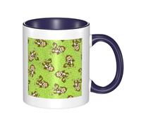 HYSDPUZK Double Color Ceramic Mug - 11oz Funny 3D Green Clever Monkey Pattern Coffee & Tea Cup, Cute Cups for Men Women
