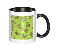 HYSDPUZK Double Color Ceramic Mug - 11oz Funny 3D Green Clever Monkey Pattern Coffee & Tea Cup, Cute Cups for Men Women
