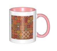 HYSDPUZK Double Color Ceramic Mug - 11oz Funny 3D Group of Moroccan Geometric Pattern Coffee & Tea Cup, Cute Cups for Men Women