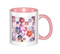 HYSDPUZK Double Color Ceramic Mug - 11oz Funny 3D Hawaiian Flower Print Pattern Coffee & Tea Cup, Cute Cups for Men Women