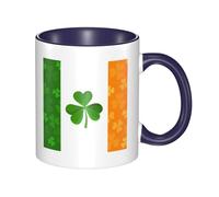 HYSDPUZK Double Color Ceramic Mug - 11oz Funny 3D Irish Flag Pattern Coffee & Tea Cup, Cute Cups for Men Women