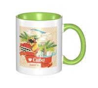 HYSDPUZK Double Color Ceramic Mug - 11oz Funny 3D Island of Cuba Pattern Coffee & Tea Cup, Cute Cups for Men Women
