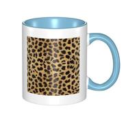 HYSDPUZK Double Color Ceramic Mug - 11oz Funny 3D Leopard Animal Print Pattern Coffee & Tea Cup, Cute Cups for Men Women