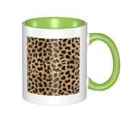 HYSDPUZK Double Color Ceramic Mug - 11oz Funny 3D Leopard Animal Print Pattern Coffee & Tea Cup, Cute Cups for Men Women