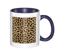 HYSDPUZK Double Color Ceramic Mug - 11oz Funny 3D Leopard Animal Print Pattern Coffee & Tea Cup, Cute Cups for Men Women