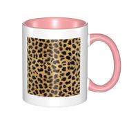 HYSDPUZK Double Color Ceramic Mug - 11oz Funny 3D Leopard Animal Print Pattern Coffee & Tea Cup, Cute Cups for Men Women