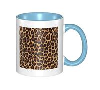 HYSDPUZK Double Color Ceramic Mug - 11oz Funny 3D Leopard Patterned Wallpaper Pattern Coffee & Tea Cup, Cute Cups for Men Women