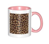HYSDPUZK Double Color Ceramic Mug - 11oz Funny 3D Leopard Patterned Wallpaper Pattern Coffee & Tea Cup, Cute Cups for Men Women
