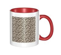 HYSDPUZK Double Color Ceramic Mug - 11oz Funny 3D Leopard Print Pattern Coffee & Tea Cup, Cute Cups for Men Women