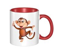 HYSDPUZK Double Color Ceramic Mug - 11oz Funny 3D Monkey Pattern Coffee & Tea Cup, Cute Cups for Men Women