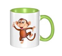 HYSDPUZK Double Color Ceramic Mug - 11oz Funny 3D Monkey Pattern Coffee & Tea Cup, Cute Cups for Men Women