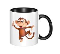 HYSDPUZK Double Color Ceramic Mug - 11oz Funny 3D Monkey Pattern Coffee & Tea Cup, Cute Cups for Men Women