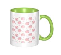 HYSDPUZK Double Color Ceramic Mug - 11oz Funny 3D Powder Pig Pattern Coffee & Tea Cup, Cute Cups for Men Women