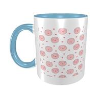 HYSDPUZK Double Color Ceramic Mug - 11oz Funny 3D Powder Pig Pattern Coffee & Tea Cup, Cute Cups for Men Women