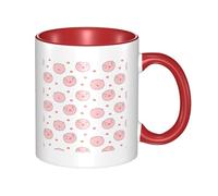 HYSDPUZK Double Color Ceramic Mug - 11oz Funny 3D Powder Pig Pattern Coffee & Tea Cup, Cute Cups for Men Women