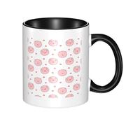 HYSDPUZK Double Color Ceramic Mug - 11oz Funny 3D Powder Pig Pattern Coffee & Tea Cup, Cute Cups for Men Women