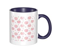 HYSDPUZK Double Color Ceramic Mug - 11oz Funny 3D Powder Pig Pattern Coffee & Tea Cup, Cute Cups for Men Women
