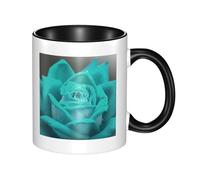 HYSDPUZK Double Color Ceramic Mug - 11oz Funny 3D Pretty Rose Pattern Coffee & Tea Cup, Cute Cups for Men Women