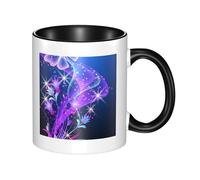 HYSDPUZK Double Color Ceramic Mug - 11oz Funny 3D Purple Butterfly Pattern Coffee & Tea Cup, Cute Cups for Men Women