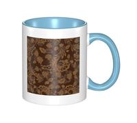 HYSDPUZK Double Color Ceramic Mug - 11oz Funny 3D Set of Ornate Floral Pattern Coffee & Tea Cup, Cute Cups for Men Women