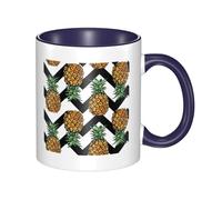 HYSDPUZK Double Color Ceramic Mug - 11oz Funny 3D Summer Pineapple Pattern Coffee & Tea Cup, Cute Cups for Men Women