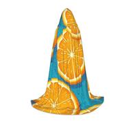 HYSDPUZK Fresh Orange Fruit Hooded Cape For Teens Halloween Costume, Cosplay, Masquerade, Wizard Robe