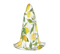HYSDPUZK Fresh Tropical Lemons Hooded Cape For Teens Halloween Costume, Cosplay, Masquerade, Wizard Robe