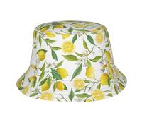 HYSDPUZK Fresh Tropical Lemons Print Adult Sunshade Fishing Hat - Multifaceted Printed Polyester Fishing Cap for Men and Women - Foldable, Breathable, and Unisex Sun-Protective Hat