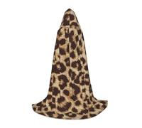 HYSDPUZK Fun Leopard Print Hooded Cape For Teens Halloween Costume, Cosplay, Masquerade, Wizard Robe