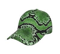 Hysdpuzk Green Snakeskin Print Tylish Curved-Brim Baseball Cap - Full Print Polyester Hat for All Seasons and Genders