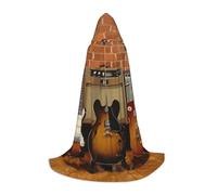 HYSDPUZK Guitar Collection Hooded Cape For Teens Halloween Costume, Cosplay, Masquerade, Wizard Robe