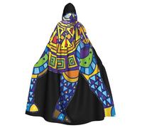 HYSDPUZK Halloween Hooded Cloak For Unisex Adults Fun Colorful Elephant Print Party & Cosplay Cape​