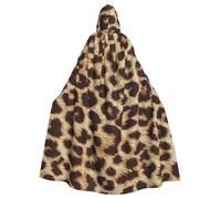 HYSDPUZK Halloween Hooded Cloak For Unisex Adults Fun Fun Leopard Print Print Party & Cosplay Capeâ€‹