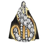HYSDPUZK Halloween Hooded Cloak For Unisex Adults Fun Gold Dollar Sign Print Party & Cosplay Cape​