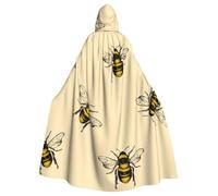 HYSDPUZK Halloween Hooded Cloak For Unisex Adults Fun Honey Bee Print Party & Cosplay Cape​